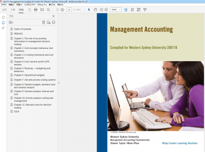 (AUCS) Management Accounting 3e Custom testbank + ebook